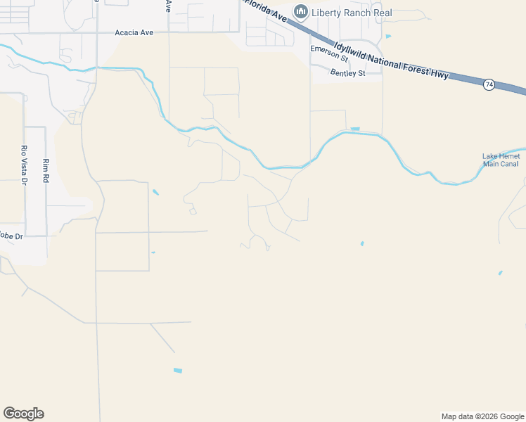 map of restaurants, bars, coffee shops, grocery stores, and more near 26617 Garrett Ryan Court in Hemet