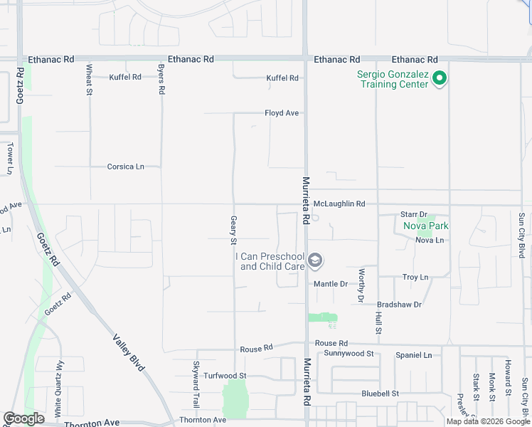 map of restaurants, bars, coffee shops, grocery stores, and more near 26553 Calle Emiliano in Menifee