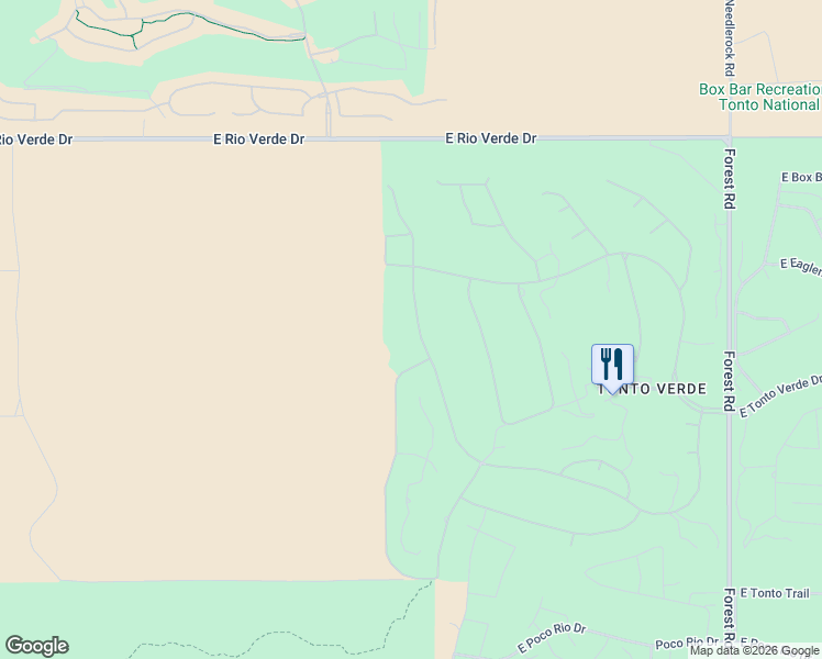map of restaurants, bars, coffee shops, grocery stores, and more near 27414 North Agua Verde Drive in Rio Verde
