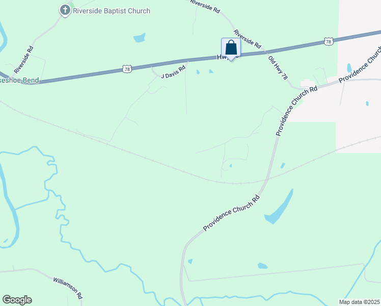 map of restaurants, bars, coffee shops, grocery stores, and more near 267 Williams Road in Tallapoosa
