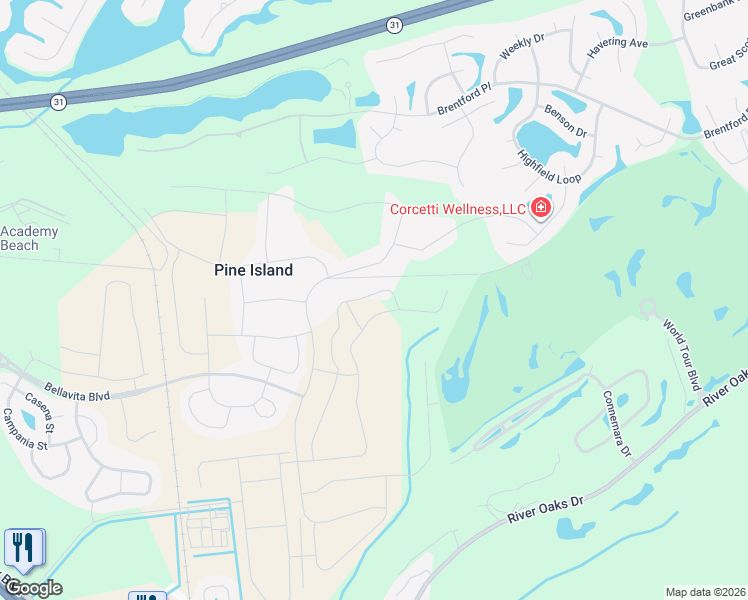 map of restaurants, bars, coffee shops, grocery stores, and more near Christa McAuliffe Street in Myrtle Beach