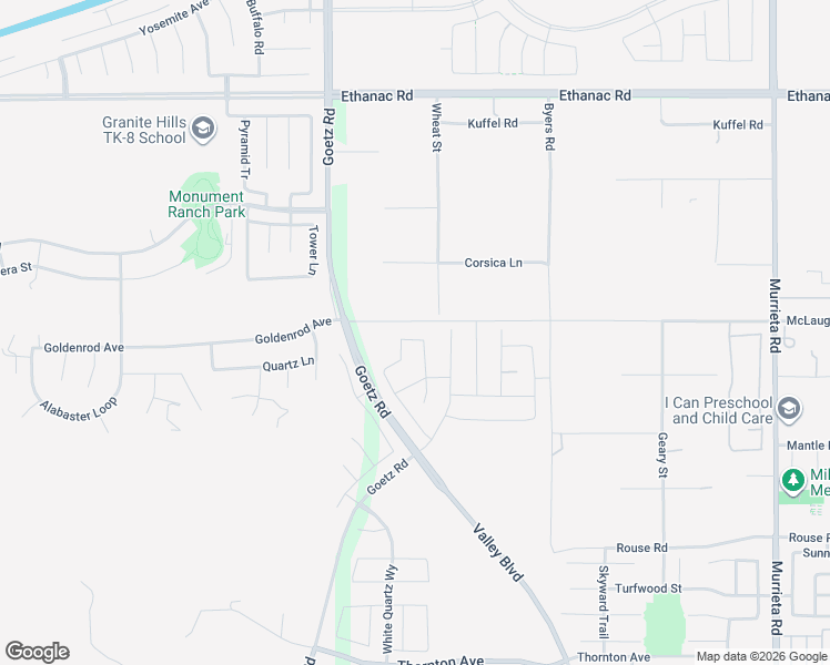 map of restaurants, bars, coffee shops, grocery stores, and more near 25202 Banded Hills Drive in Menifee