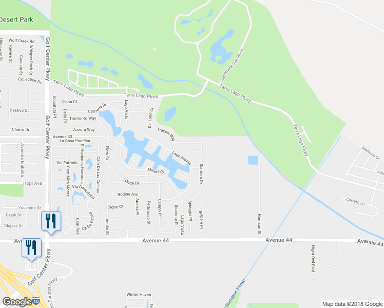 map of restaurants, bars, coffee shops, grocery stores, and more near 84691 Veliero Court in Indio