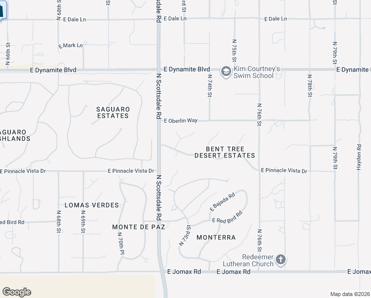 map of restaurants, bars, coffee shops, grocery stores, and more near 7283 East Bent Tree Drive in Scottsdale