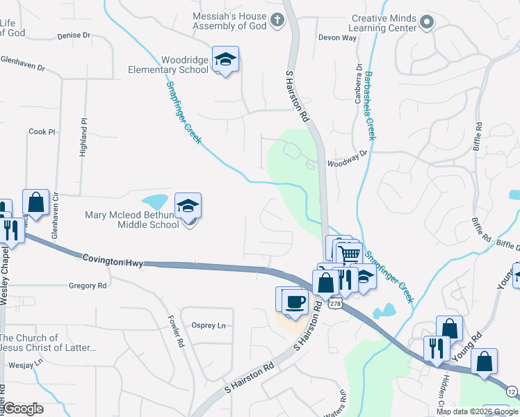map of restaurants, bars, coffee shops, grocery stores, and more near 1966 Manhattan Parkway in Decatur