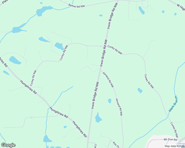 map of restaurants, bars, coffee shops, grocery stores, and more near 3414 Irwin Bridge Road Northwest in Conyers