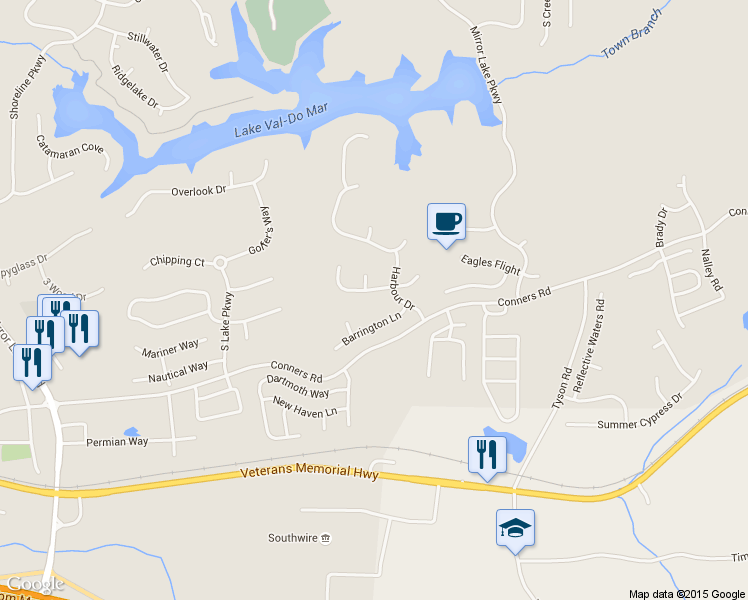 map of restaurants, bars, coffee shops, grocery stores, and more near 5005 Cambridge Lane in Villa Rica