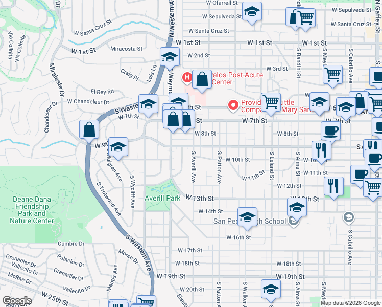 map of restaurants, bars, coffee shops, grocery stores, and more near 1015 South Averill Avenue in Los Angeles