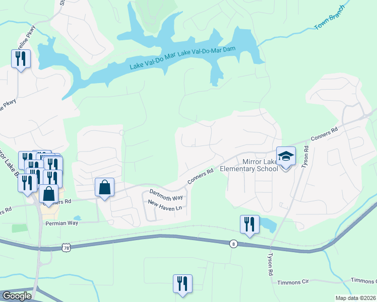 map of restaurants, bars, coffee shops, grocery stores, and more near 5011 Cambridge Ln in Villa Rica