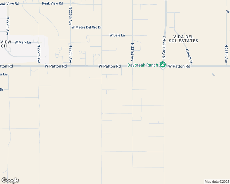 map of restaurants, bars, coffee shops, grocery stores, and more near 22205 West Blue Sky Drive in Wittmann