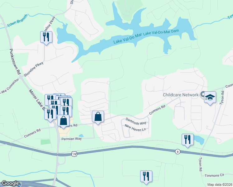 map of restaurants, bars, coffee shops, grocery stores, and more near 1101 Charter Oak Court in Villa Rica
