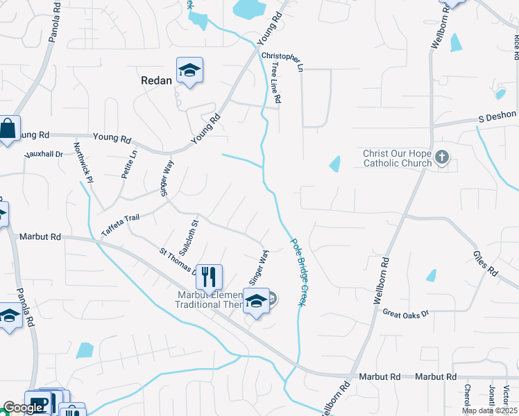 map of restaurants, bars, coffee shops, grocery stores, and more near 1860 Corduroy Court in Lithonia