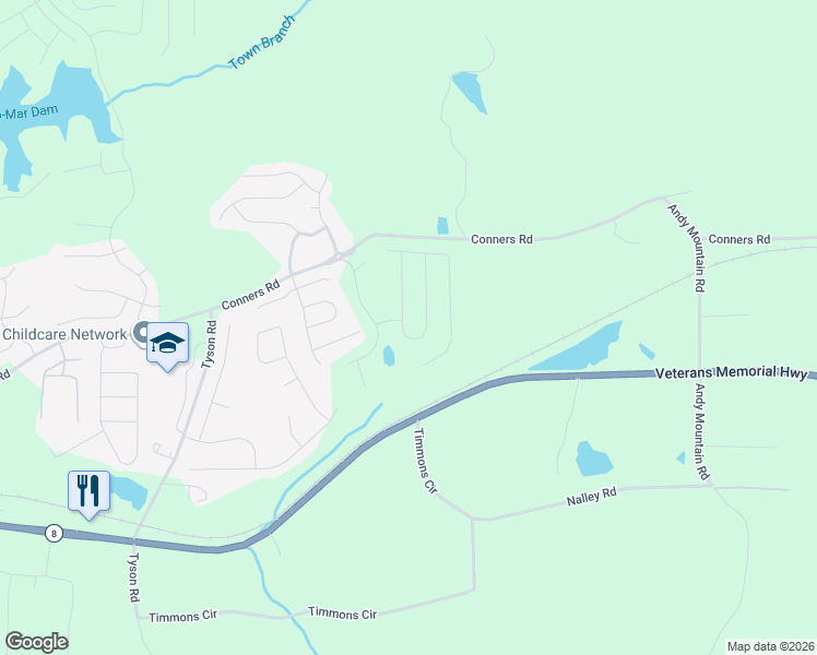 map of restaurants, bars, coffee shops, grocery stores, and more near in Villa Rica