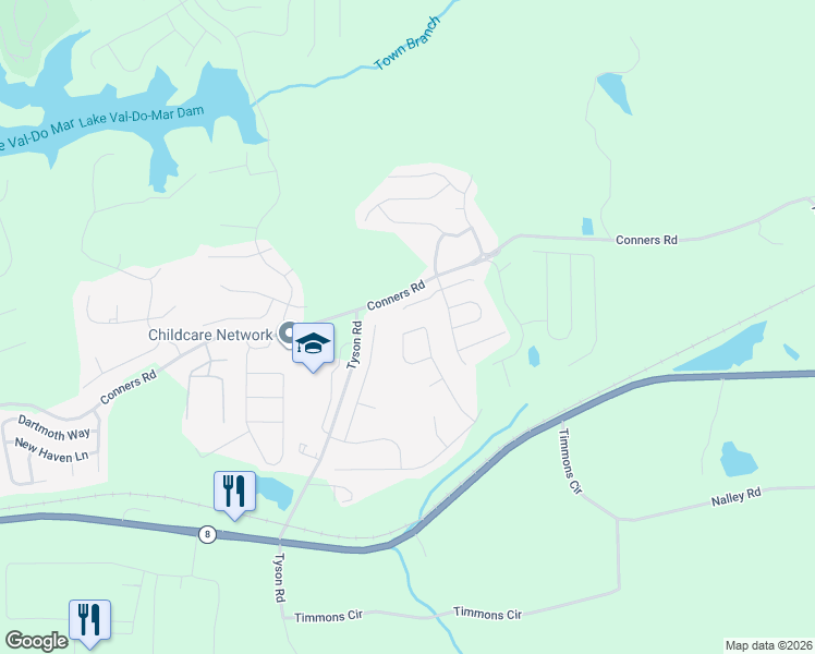 map of restaurants, bars, coffee shops, grocery stores, and more near 1024 Rolling Meadows Road in Villa Rica