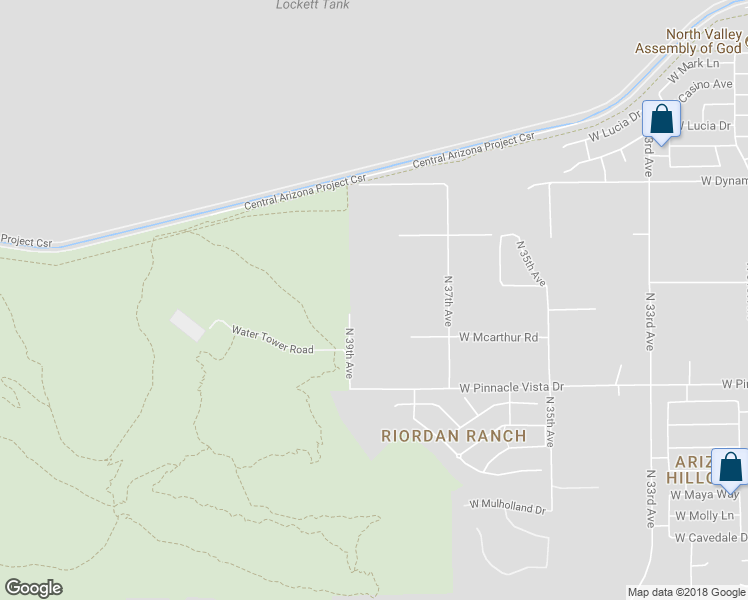 map of restaurants, bars, coffee shops, grocery stores, and more near 27639 North 39th Avenue in Phoenix