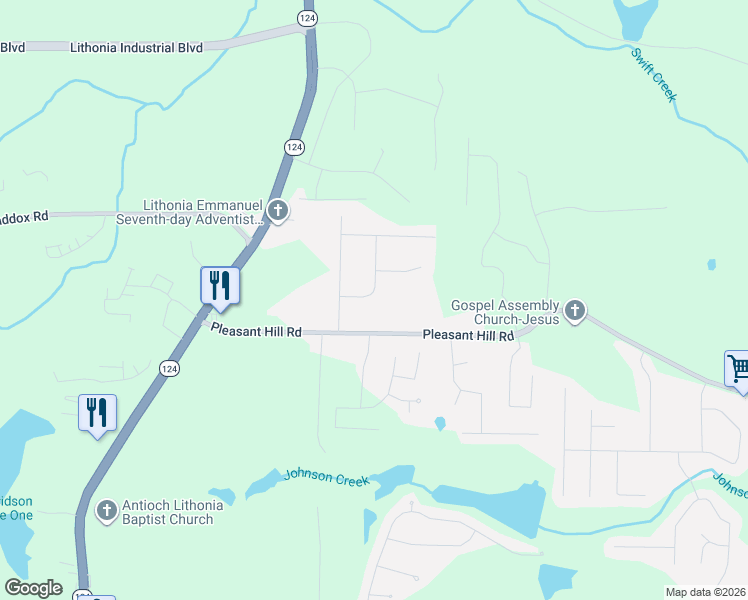 map of restaurants, bars, coffee shops, grocery stores, and more near 1815 Nicole Lane in Lithonia