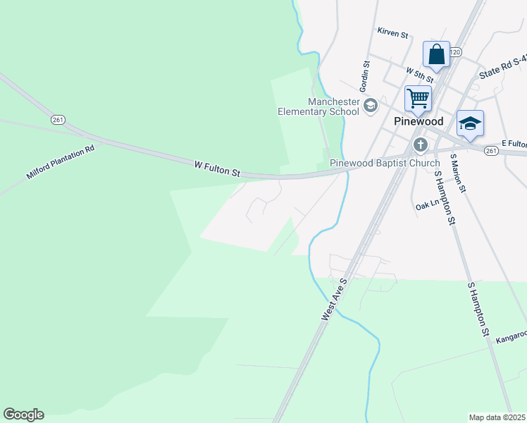 map of restaurants, bars, coffee shops, grocery stores, and more near Pinewood Garden Road in Pinewood