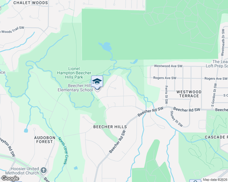 map of restaurants, bars, coffee shops, grocery stores, and more near 887 Fleetwood Circle Southwest in Atlanta