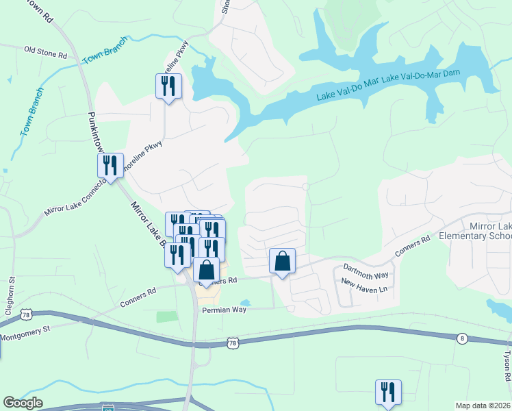 map of restaurants, bars, coffee shops, grocery stores, and more near 2591 Chipping Court in Villa Rica