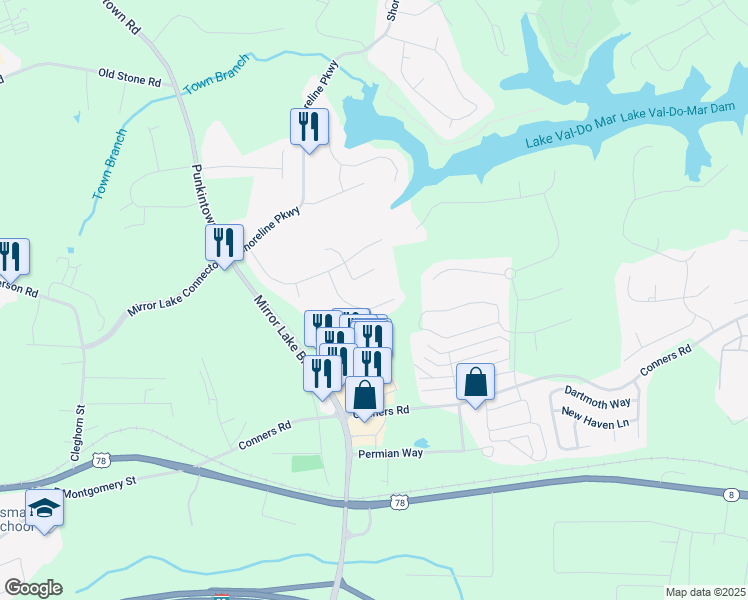 map of restaurants, bars, coffee shops, grocery stores, and more near 2644 3 Wood Drive in Villa Rica