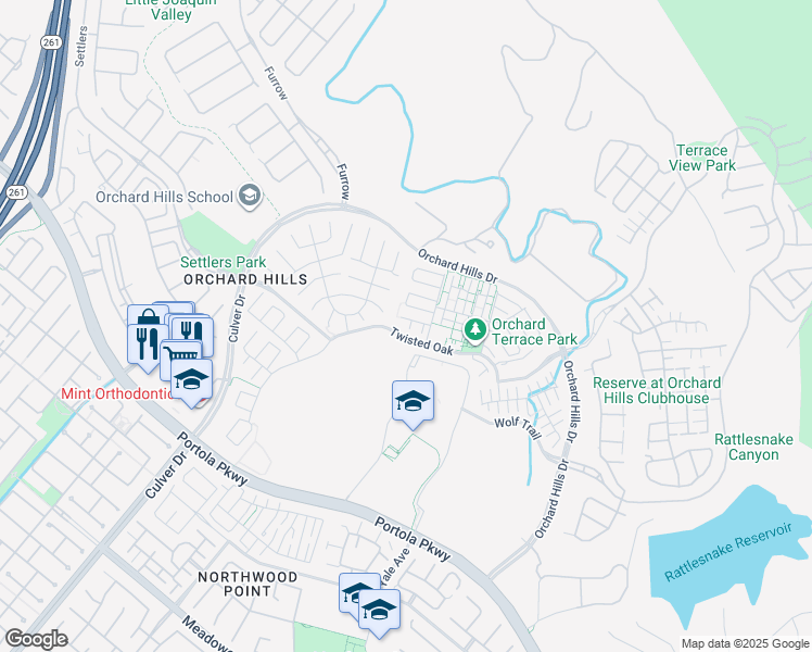 map of restaurants, bars, coffee shops, grocery stores, and more near 151 Rodeo in Irvine