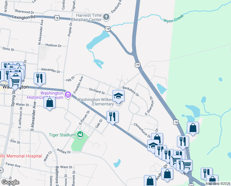 map of restaurants, bars, coffee shops, grocery stores, and more near 905 Hill Street in Washington