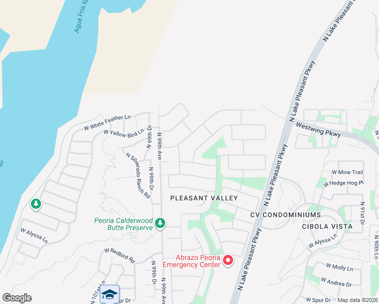 map of restaurants, bars, coffee shops, grocery stores, and more near 9756 Running Deer Trail in Peoria