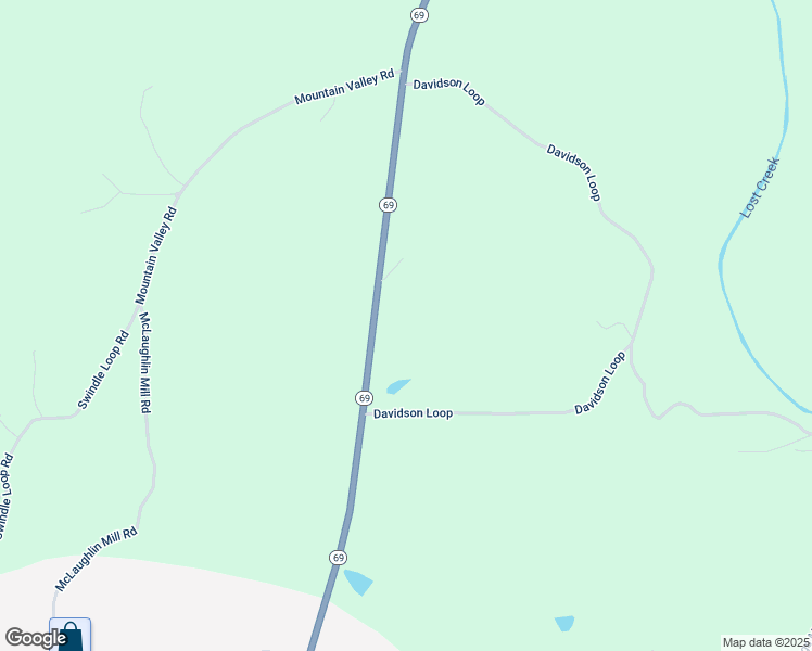 map of restaurants, bars, coffee shops, grocery stores, and more near State Highway 69 in Oakman