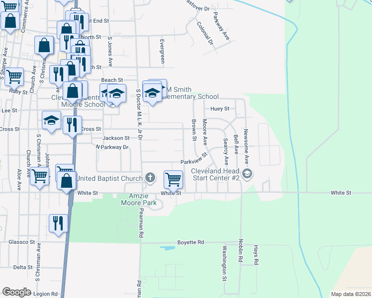 map of restaurants, bars, coffee shops, grocery stores, and more near 1015 Lincoln Avenue in Cleveland