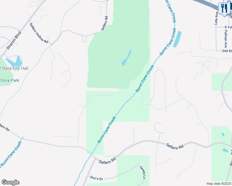 map of restaurants, bars, coffee shops, grocery stores, and more near 605 Parr Parkway in Dora