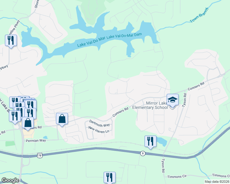 map of restaurants, bars, coffee shops, grocery stores, and more near 6002 Oakbrook Court in Villa Rica