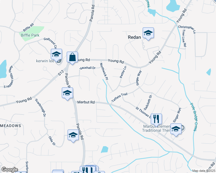 map of restaurants, bars, coffee shops, grocery stores, and more near 1833 Northwick Place in Lithonia