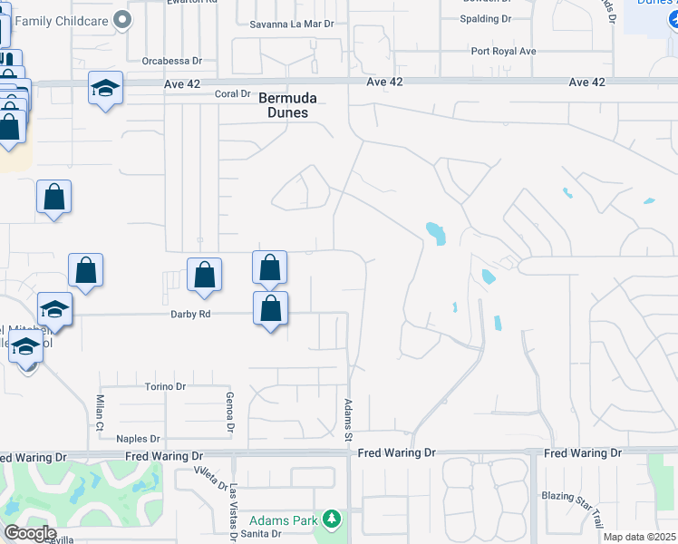 map of restaurants, bars, coffee shops, grocery stores, and more near 79575 Mandeville Road in Bermuda Dunes