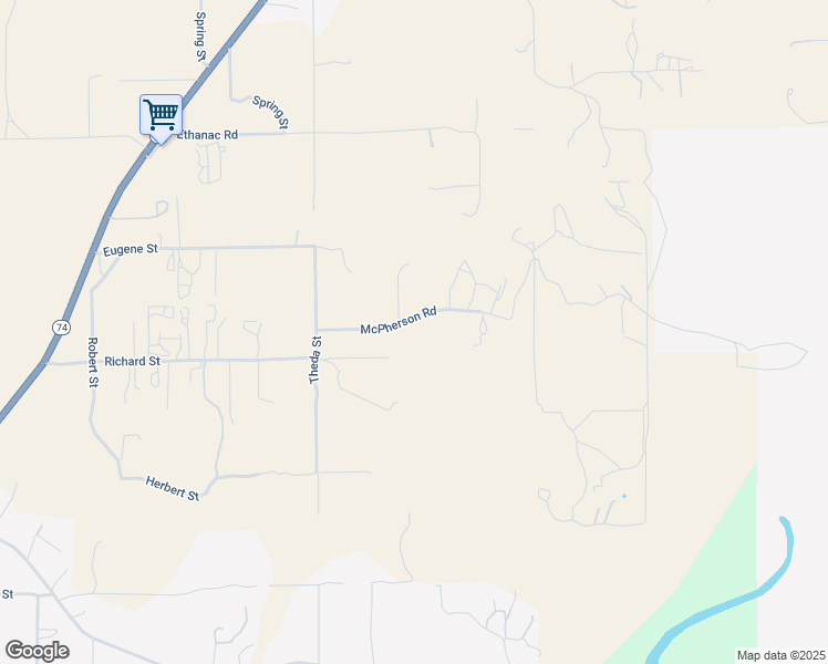 map of restaurants, bars, coffee shops, grocery stores, and more near 22181 McPherson Road in Perris