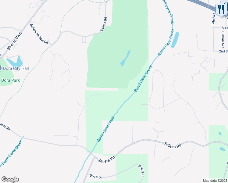 map of restaurants, bars, coffee shops, grocery stores, and more near 605 Parr Parkway in Dora