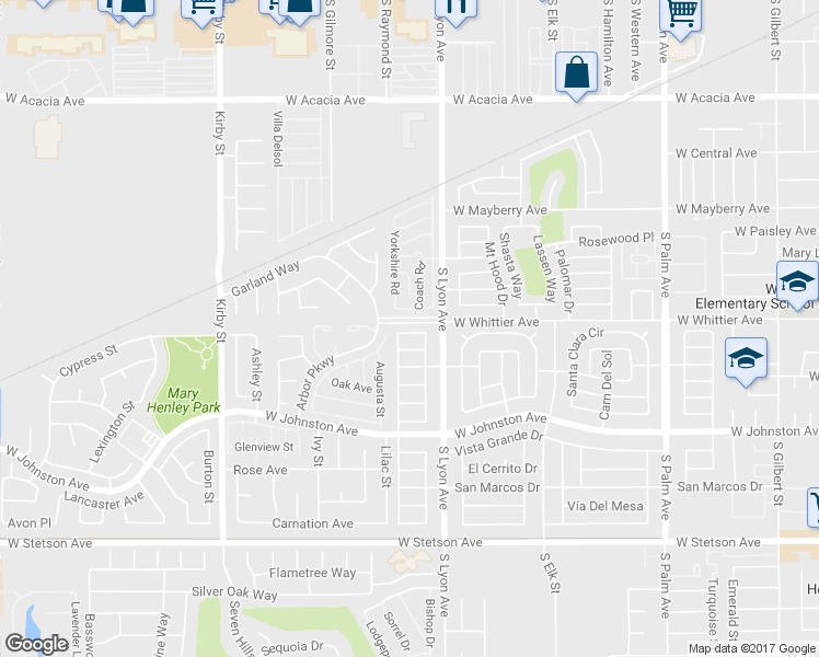 map of restaurants, bars, coffee shops, grocery stores, and more near 1760 Santiago Way in Hemet