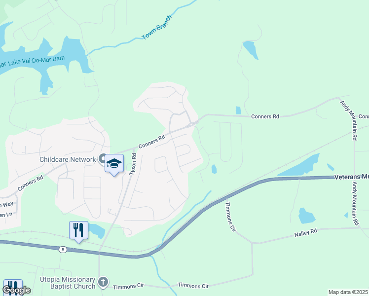 map of restaurants, bars, coffee shops, grocery stores, and more near 4009 Shaded Oasis Lane in Villa Rica