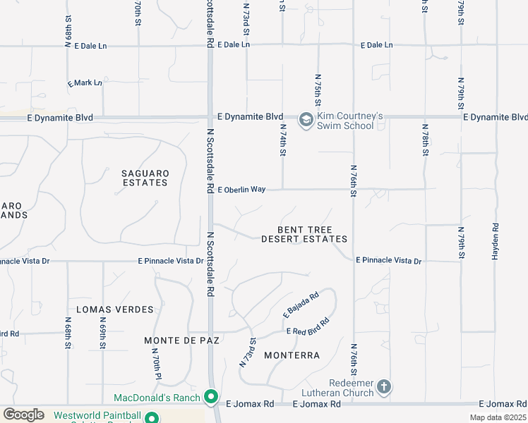 map of restaurants, bars, coffee shops, grocery stores, and more near 27677 North 72nd Way in Scottsdale
