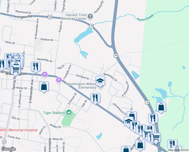 map of restaurants, bars, coffee shops, grocery stores, and more near 508 Hill Street in Washington