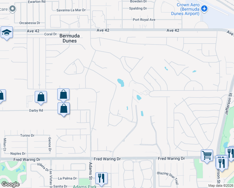 map of restaurants, bars, coffee shops, grocery stores, and more near 79291 Montego Bay Drive in Bermuda Dunes