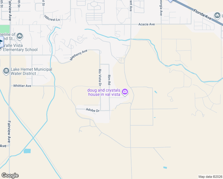 map of restaurants, bars, coffee shops, grocery stores, and more near 26530 Rim Road in Hemet