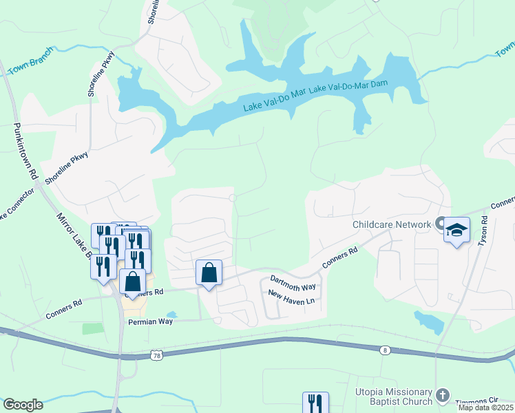 map of restaurants, bars, coffee shops, grocery stores, and more near 1007 Fairway 7 in Villa Rica