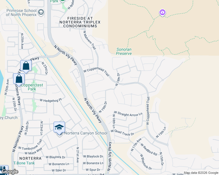 map of restaurants, bars, coffee shops, grocery stores, and more near 1828 West Black Hill Road in Phoenix
