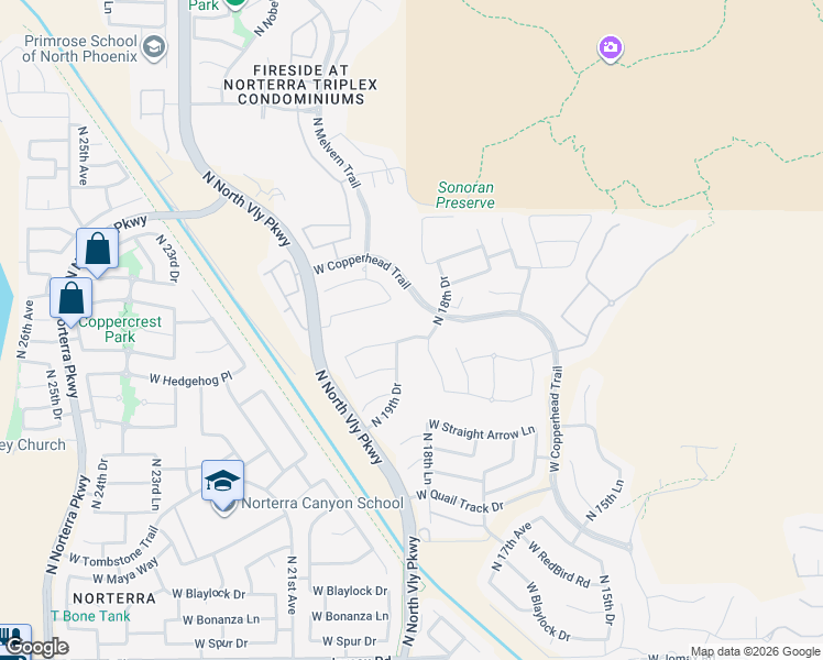 map of restaurants, bars, coffee shops, grocery stores, and more near 1828 West Black Hill Road in Phoenix