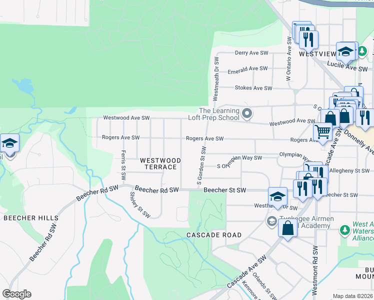 map of restaurants, bars, coffee shops, grocery stores, and more near 678 Kennolia Drive Southwest in Atlanta