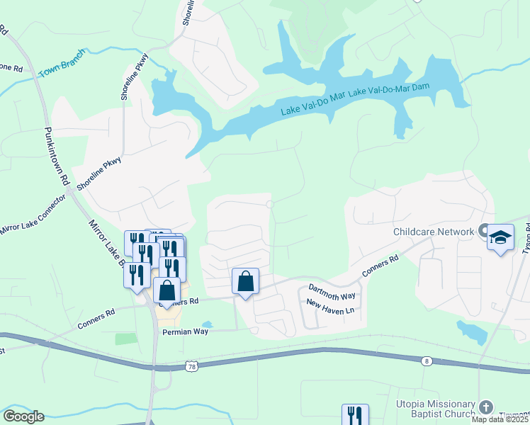 map of restaurants, bars, coffee shops, grocery stores, and more near 2581 Chipping Court in Villa Rica