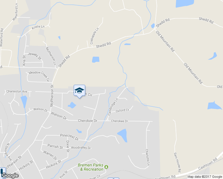 map of restaurants, bars, coffee shops, grocery stores, and more near 221 Hamilton Circle in Bremen