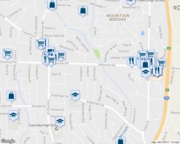 map of restaurants, bars, coffee shops, grocery stores, and more near 1858 Cindy Drive in Decatur