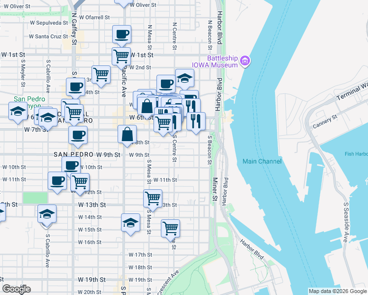map of restaurants, bars, coffee shops, grocery stores, and more near 277 Dockside Lane in Los Angeles