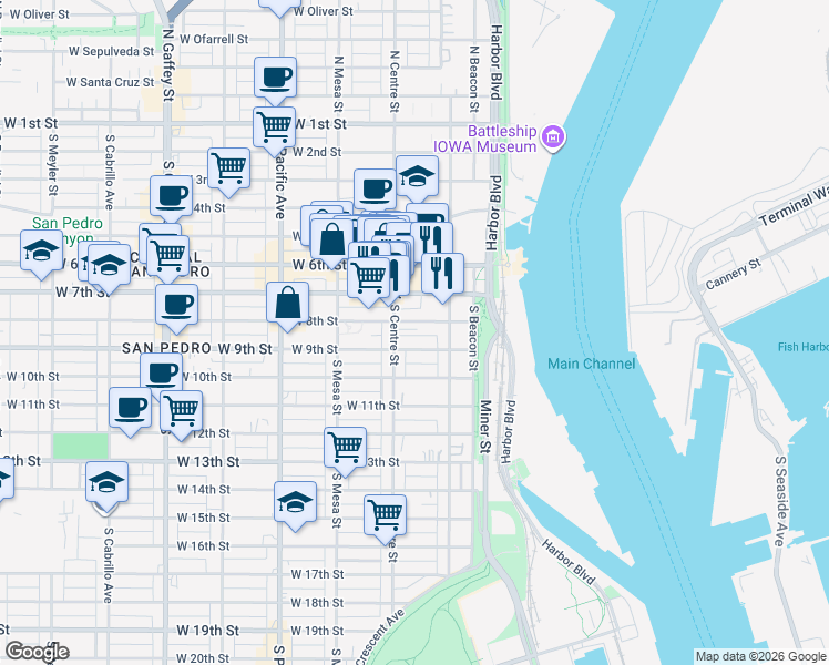 map of restaurants, bars, coffee shops, grocery stores, and more near 277 Dockside Lane in Los Angeles